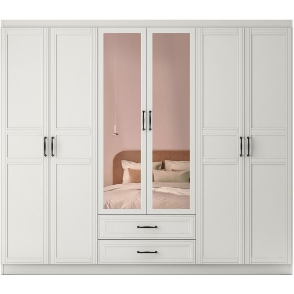 Henna garderobe 210 x 50 x 210 cm - Hvit