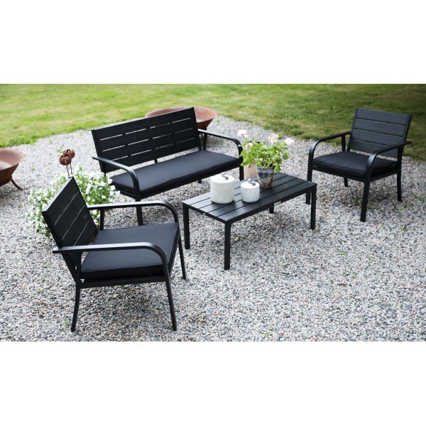 Alesund Sofagruppe med bord (2+1+1+bord) - Svart Alesund Sofagruppe med bord (2+1+1+bord) - Svart