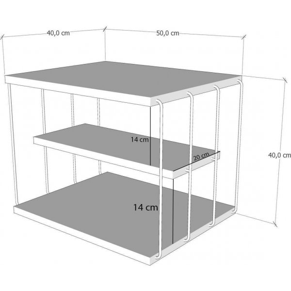Lifon sidebord - Gul/svart Lifon sidebord - Gul/svart