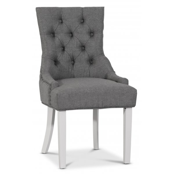 Decotique stol med antikke nagler (rygghndtak) - Gr/Hvit