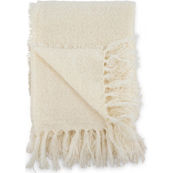 Stein pledd, 130x170 cm - Hvit