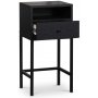 Stilo V.2 nattbord - Blackwash / Svart metall
