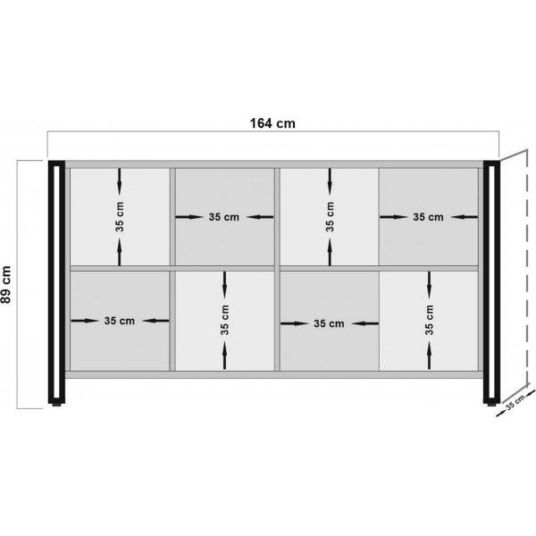 Arcas Casey skjenk - Furu/sort