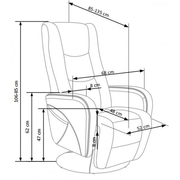 Bibi recliner-lenestol - Grått PU Bibi recliner-lenestol - Grått PU