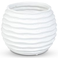 Krukke Bølger H18,5 cm - Hvit Krukke Bølger H18,5 cm - Hvit