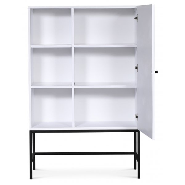 Stilo V.2 highboard - Hvit / Svart metall