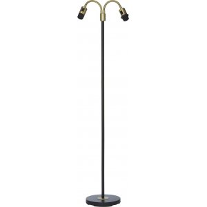 Amy toarmet gulvlampe - Sort/messing - 150 cm