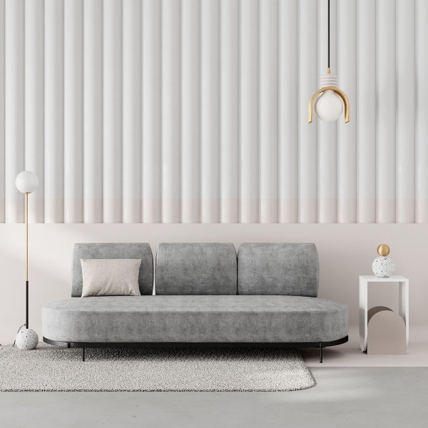 Nun sidebord - Hvit/lys mokka