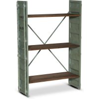 Container bokhylle H116 cm - vintage metall / Tre Container bokhylle H116 cm - vintage metall / Tre
