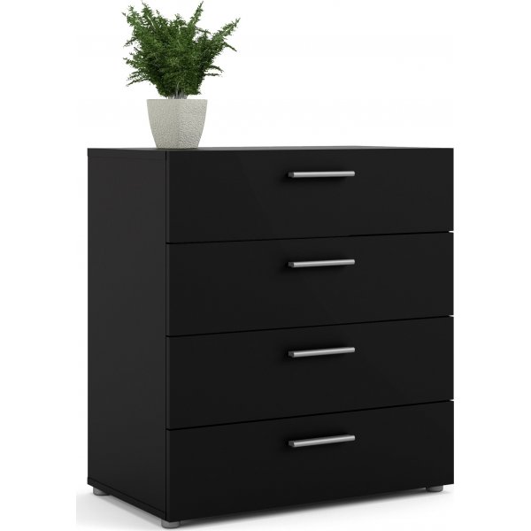 Pepe bred kommode med 4 skuffer - Sort Pepe bred kommode med 4 skuffer - Sort