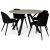 Ankara spisebord runt 120 cm - Whitewash/svart