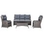 Orleans utembelgruppe hy rygg med recliner (3+1+1) - Gr kunstrotting