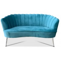 Snäckan 2-seter sofa - Turkis fløyel / Krom Snäckan 2-seter sofa - Turkis fløyel / Krom