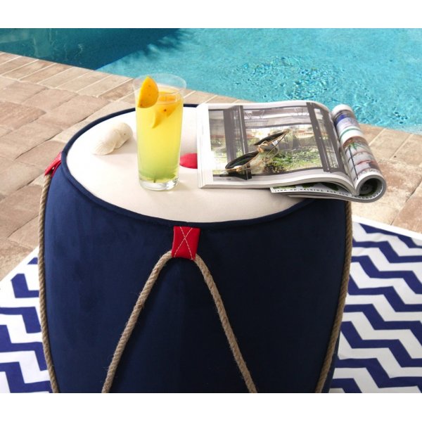 Fora puff - Blå/hvit Fora puff - Blå/hvit