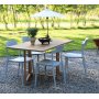 Spisegruppe Salt� teak: Slangbord i teak inkludert 4 stk. Abbe stoler