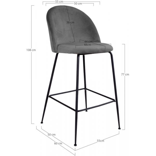 Lausanne Bar krakk - Gr�/svart