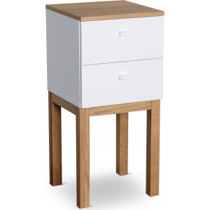 Kivik nattbord med skuff i hvit/eik Kivik nattbord med skuff i hvit/eik