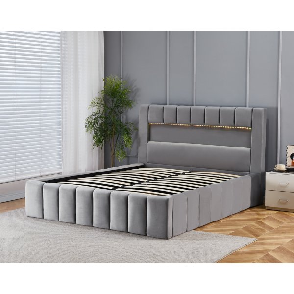 Sengeramme med LED-belysning 180x200 cm + Møbelføtter Sengeramme med LED-belysning 180x200 cm + Møbelføtter