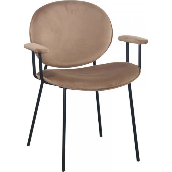 Rondo karmstol - Beige (flyel) / svart