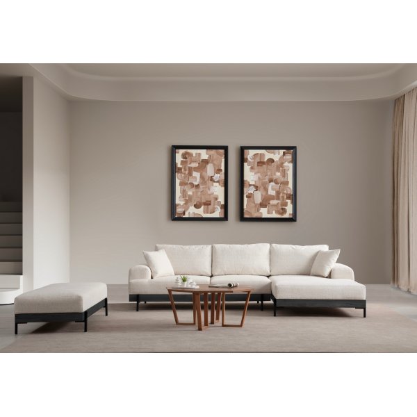 Eti divan sofa høyre - Hvit/svart Eti divan sofa høyre - Hvit/svart