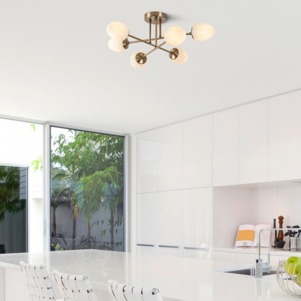 Camflo taklampe 10390 - Vintage/hvit