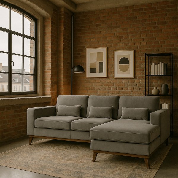 Ranger divansofa høyre - Muldvarpfarget fløyel + Flekkfjerner for møbler Ranger divansofa høyre - Muldvarpfarget fløyel + Flekkfjerner for møbler