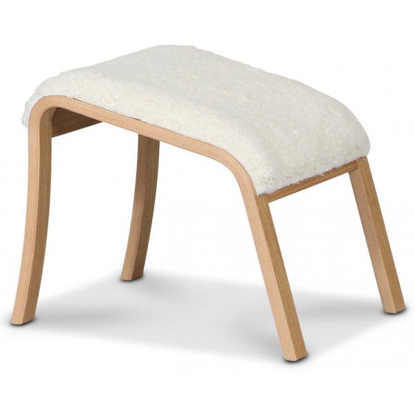 Lammet fotskammel i saueskinn scandinavian moonlight - Oljet eik