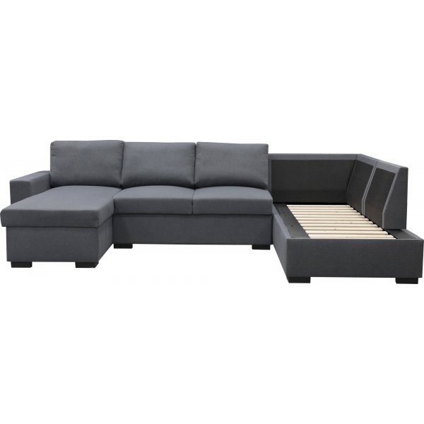 Sofa U-formet sofa 309 cm mørkegrå stoff - Solna + Tekstilrens for møbler Sofa U-formet sofa 309 cm mørkegrå stoff - Solna + Tekstilrens for møbler