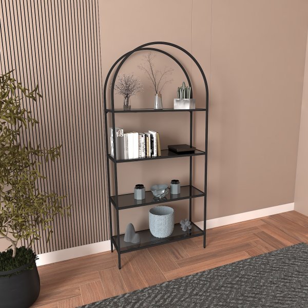 Mona bokhylle 80 x 30 x 175 cm - Sort Mona bokhylle 80 x 30 x 175 cm - Sort