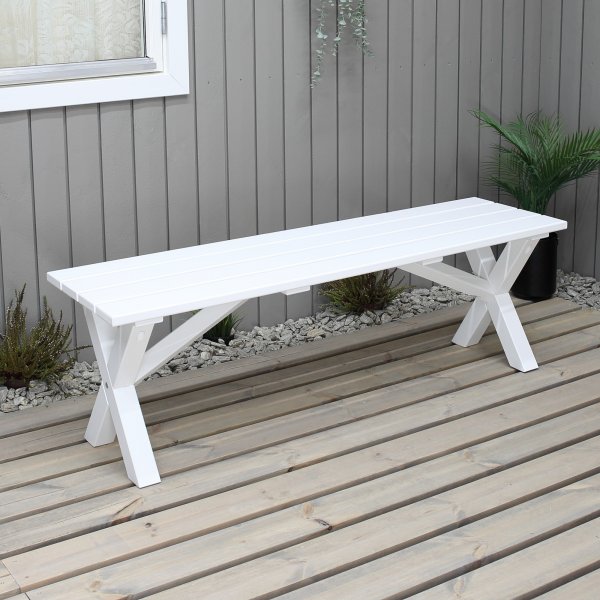 Scottsdale benk 140 cm - Hvit