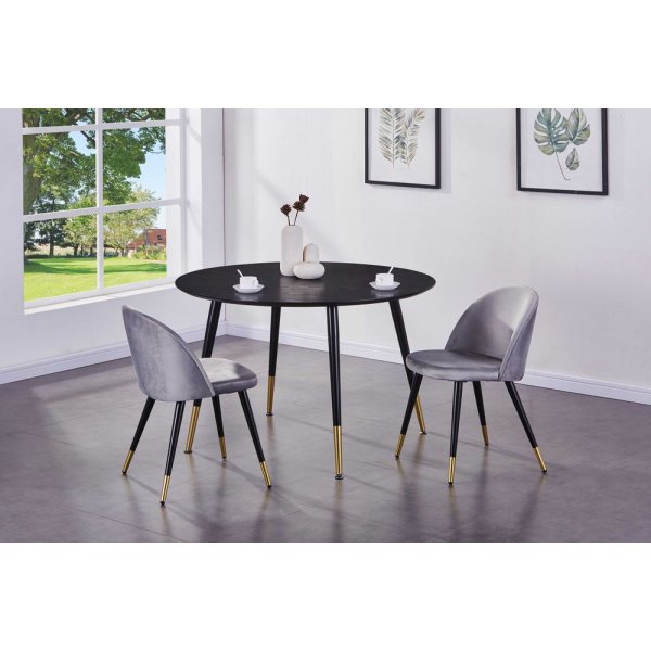 Spisebord Slope ø115 cm - Svart / Messing Spisebord Slope ø115 cm - Svart / Messing