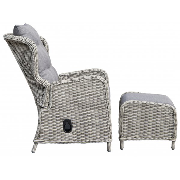 Santiago utemøbelsett (2 sammenleggbare lenestoler, 1 bord) - Grå kunstrotting Santiago utemøbelsett (2 sammenleggbare lenestoler, 1 bord) - Grå kunstrotting