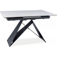 Westin spisebord, 120-160 cm - Hvit/svart