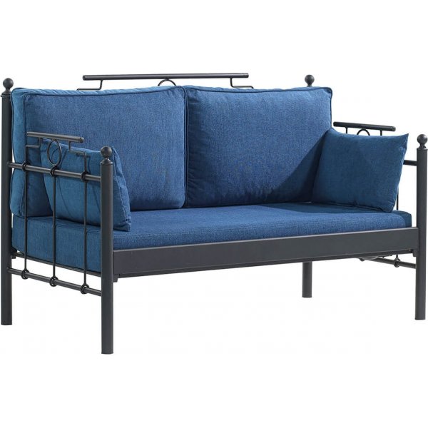 Hampus 2-seters utesofa - Svart/bl