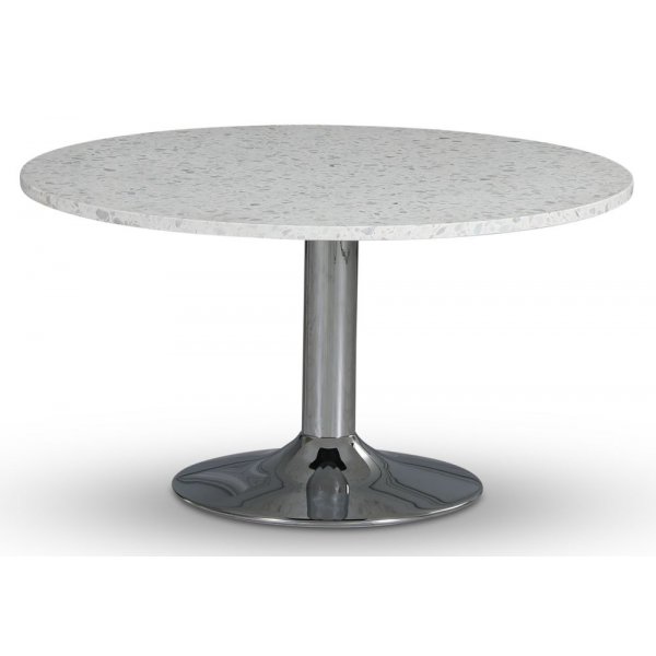 Empire spisebord - Terrazzo Bianco / Krommet trompetfot