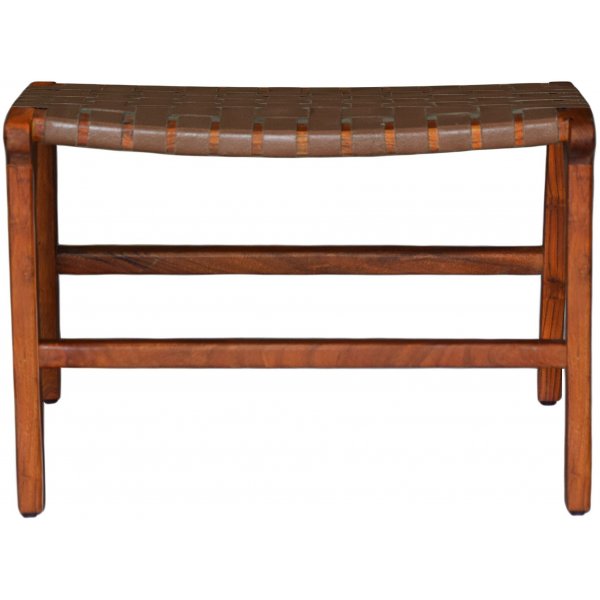 Porto Bello fotskammel teak / anilinskinn Porto Bello fotskammel teak / anilinskinn