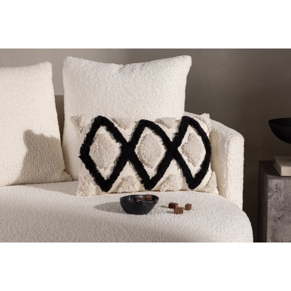 Emelie putetrekk 50 x 30 cm - Sort/hvit