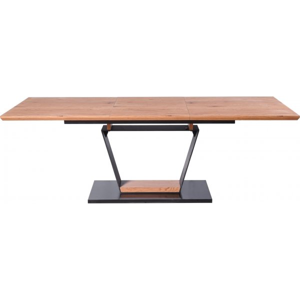 Amasten spisebord 160-220 cm - Eik/sort/eik