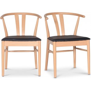 Abisko stol - Antik bok/sort PU + Møbelføtter Abisko stol - Antik bok/sort PU + Møbelføtter