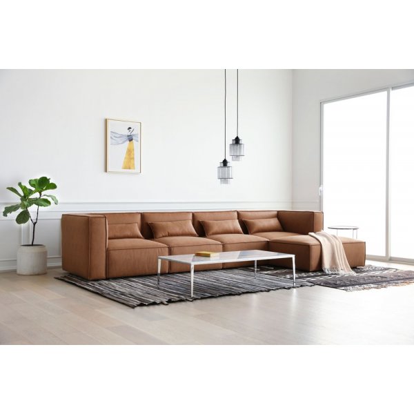 Nees modulsofa byggbar - Cognac flyel