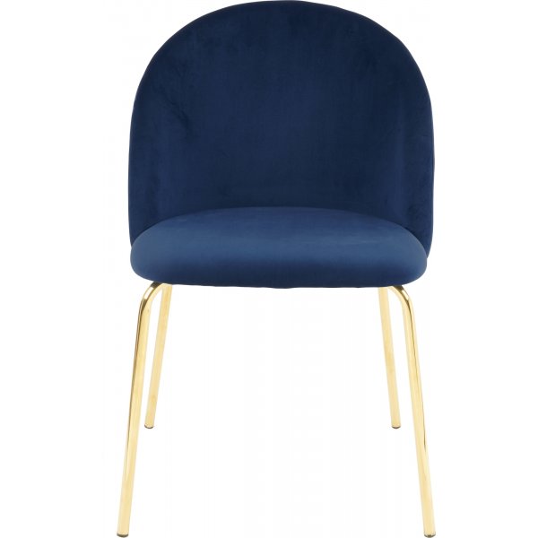 Giovani velvet stol - Blå/Messing + Møbelføtter Giovani velvet stol - Blå/Messing + Møbelføtter