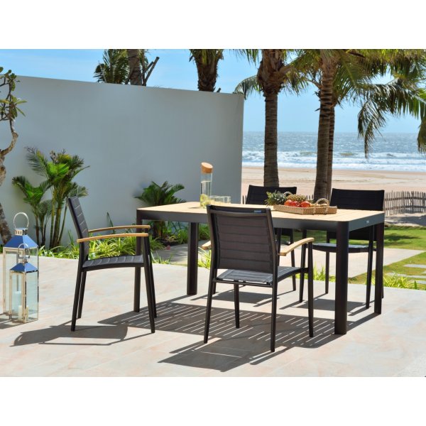 Portals spisegruppe 5 - Sort/teak Portals spisegruppe 5 - Sort/teak