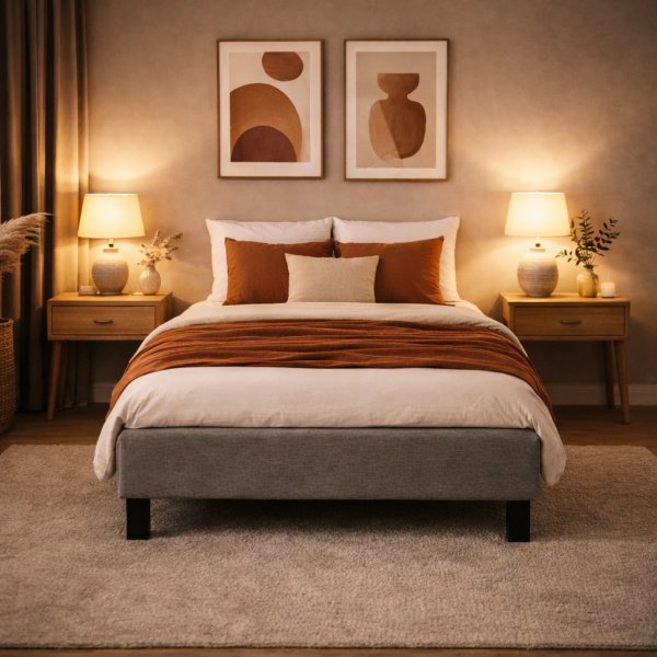 Komplett seng 120x200 cm gr� - Enkeltseng med madrass og sengeben