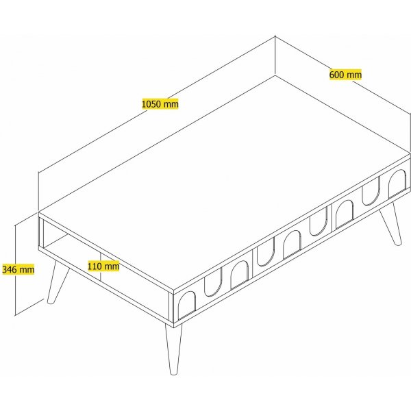 Lyon salongbord 105 x 60 cm - Krem/valnøtt Lyon salongbord 105 x 60 cm - Krem/valnøtt