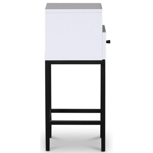 Stilo V.2 nattbord - Hvit / Sort metall