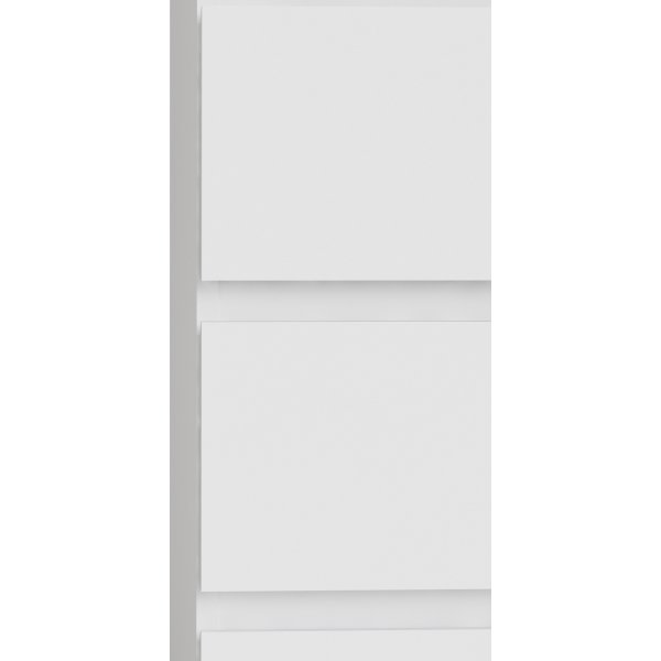 Nova kommode hvit med 5 skuffer 40 cm bred og 106,5 cm høy + Møbelføtter Nova kommode hvit med 5 skuffer 40 cm bred og 106,5 cm høy + Møbelføtter