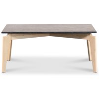 Granit sofabord 110x60 cm - Donau Granit & underdel i hvitvasket eik Granit sofabord 110x60 cm - Donau Granit & underdel i hvitvasket eik