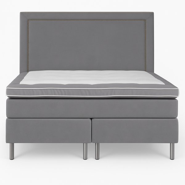 Hilton Deluxe kontinentalseng 160×200 cm - Grå fløyel Hilton Deluxe kontinentalseng 160×200 cm - Grå fløyel