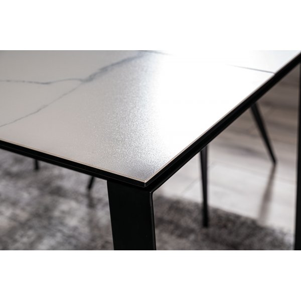 Metropol spisebord, 120-180 cm - Svart/hvit