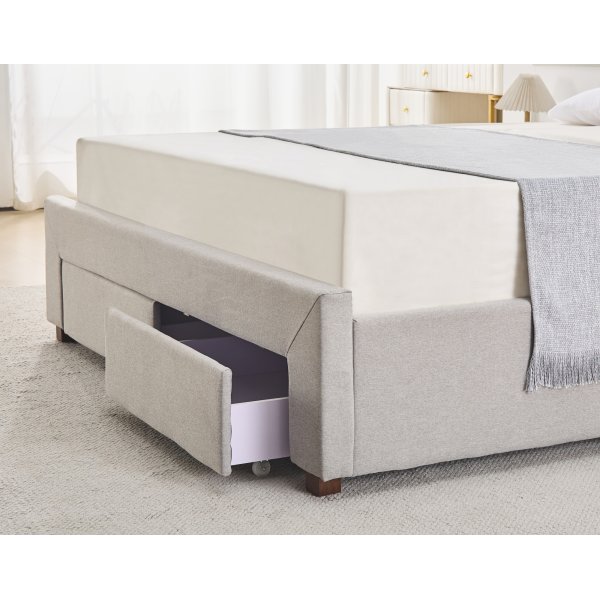 Vaxö sengeramme med sengegavl og oppbevaring 160 x 200 cm - Grå Vaxö sengeramme med sengegavl og oppbevaring 160 x 200 cm - Grå